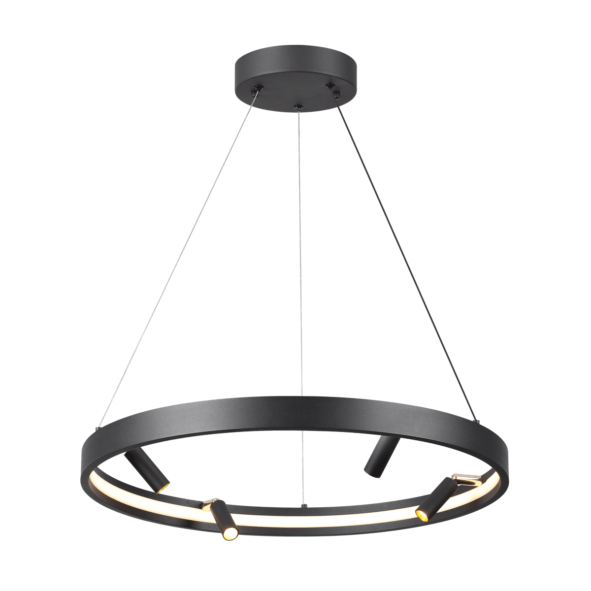 Odeon Light 4317/58L HIGHTECH ODL22 107 металл/черный с золотом Подвесной светильник с пультом ДУ и доп. креплением IP20 LED 38W+20W 2610Лм 3000-6000K — миниатюра 2