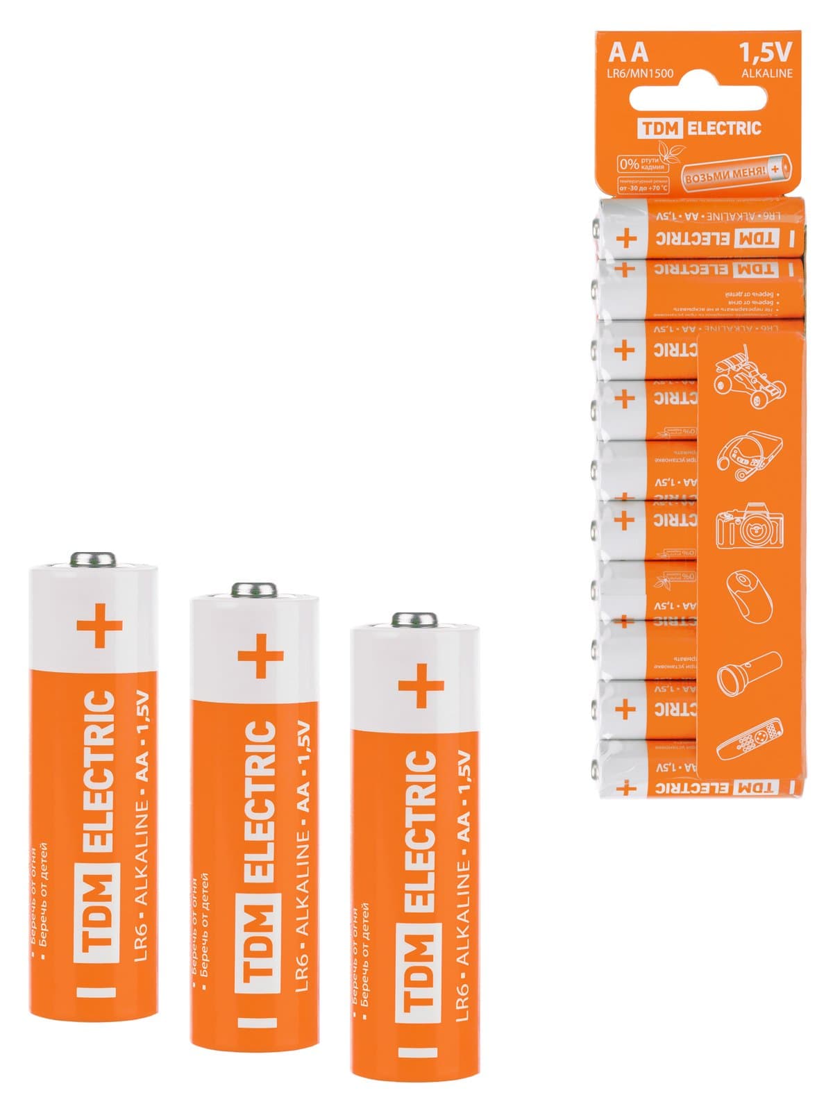 TDM Элемент питания LR6 AA Alkaline 1,5V SC-10 SQ1702-0058