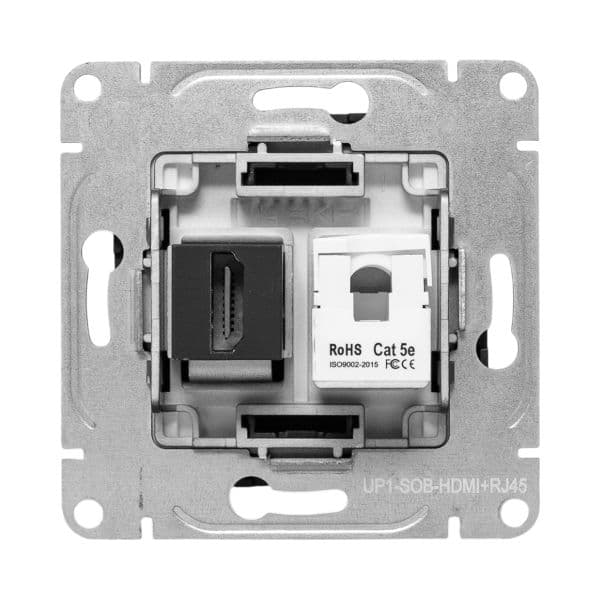 EKF Механизм розетки HDMI+RJ45 (cat5), чёрный Эпика — миниатюра 7