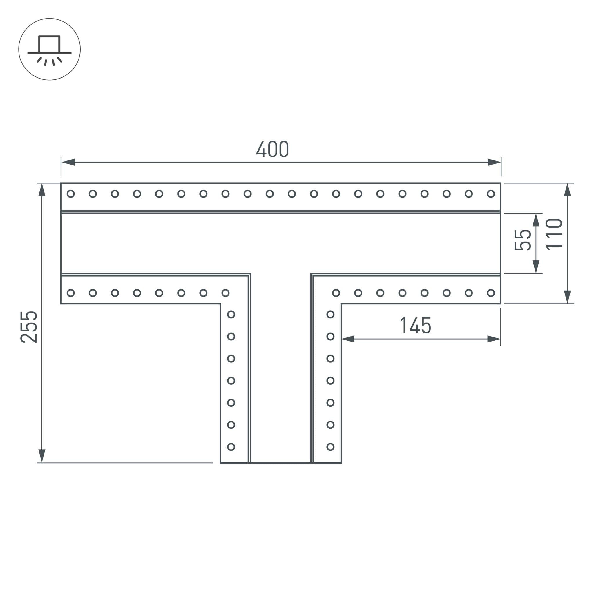 Arlight Тройник SL-LINIA55-FANTOM (Металл) 030133 — миниатюра 2