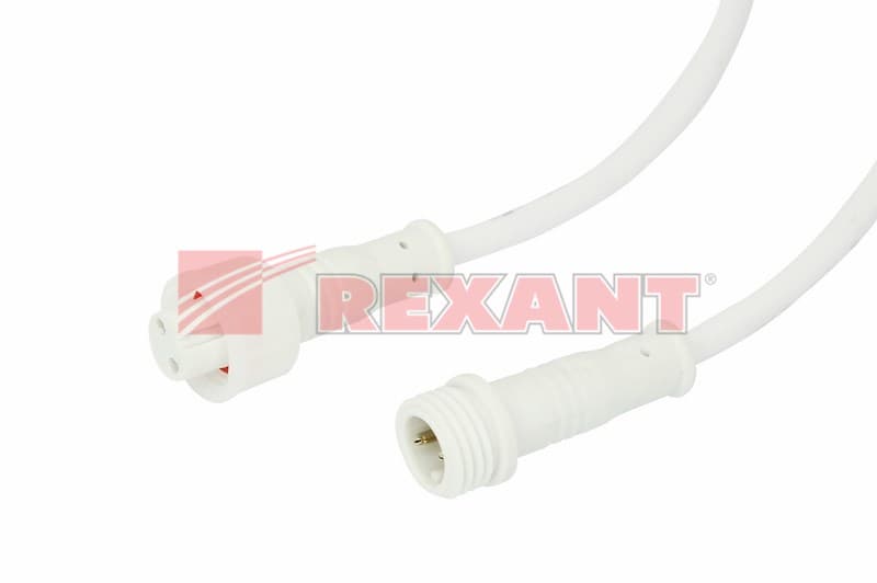 Соединительный кабель (2pin) герметичный (IP67) 2х0.35мм² 300V белый Rexant 11-9320 — миниатюра 2