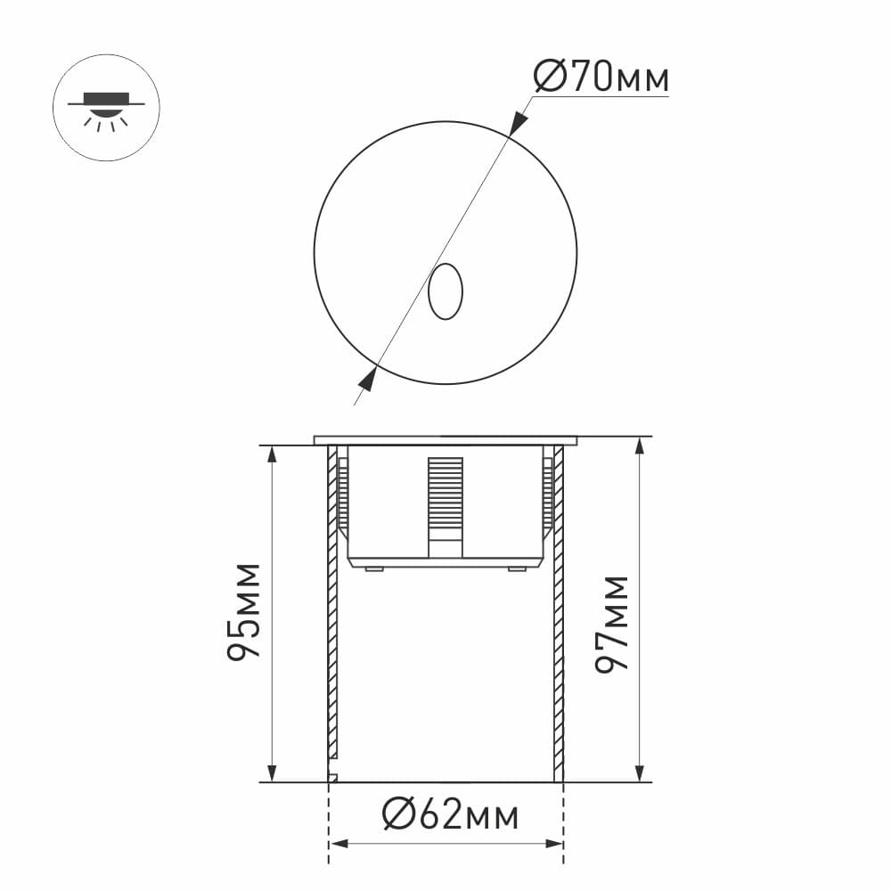 Arlight Светильник LT-GAP-R70-3W Warm3000 (BK, 30deg, 230V) (IP65 Металл, 3 года) 031166 — миниатюра 7