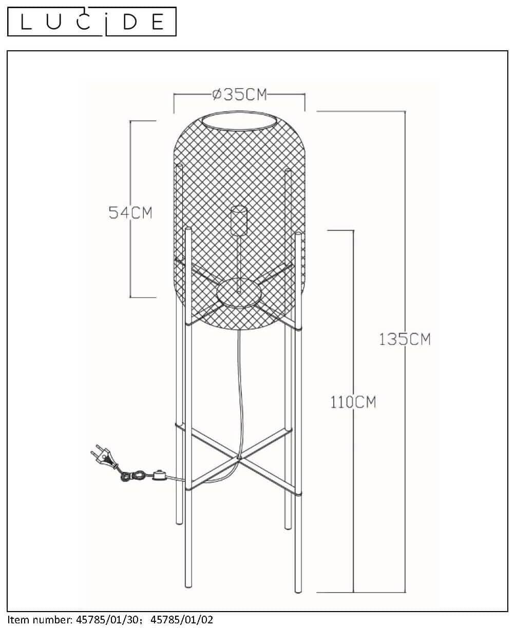 Lucide MESH Черный Торшер 45785/01/30 — миниатюра 5