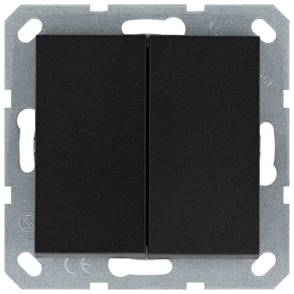 Jasmart G Антрацит Кнопка 2-кл с переключающим контактом 10A 250V~