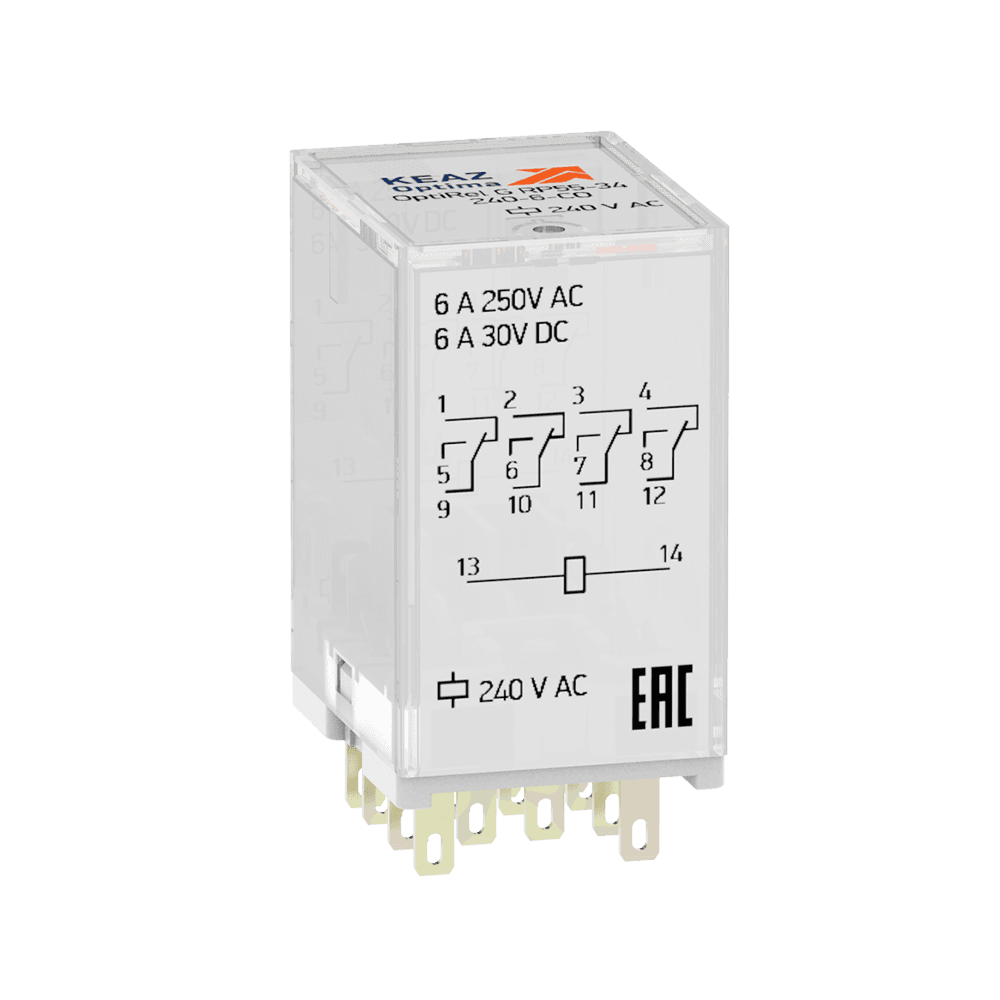 КЭАЗ Реле промежуточное OptiRel G RP55-34-24D-6-CO-S/TI