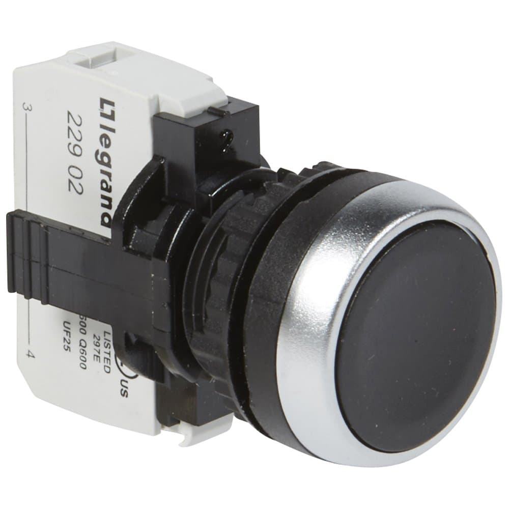 Legrand Osmoz Кнопка с потайными толкателями, 1НО, черная 023706