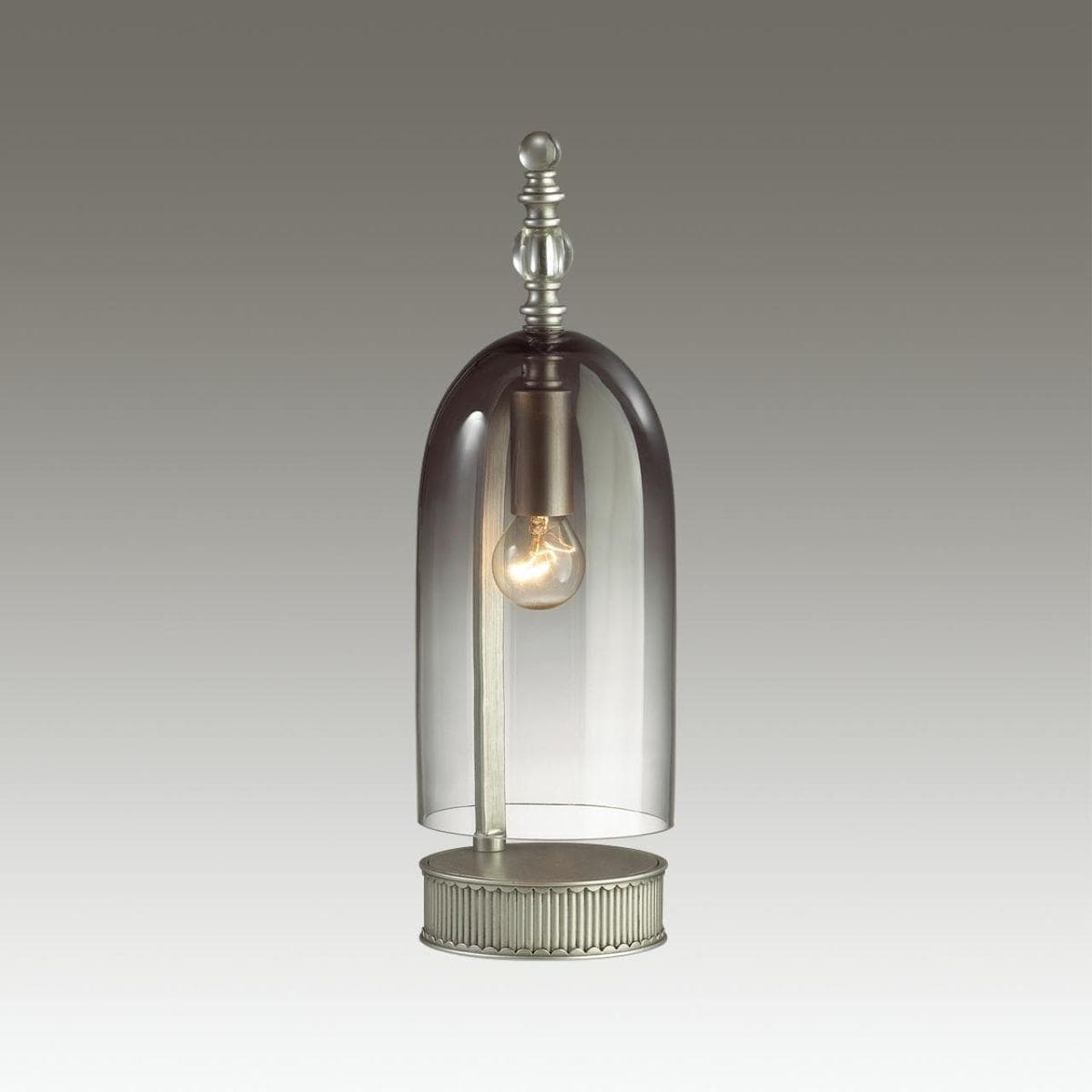 Odeon Light 4882/1T NEO ODL_EX22 25 серебристый/дымчатый/стекло Настольная лампа E14 1*40W BELL — миниатюра 4