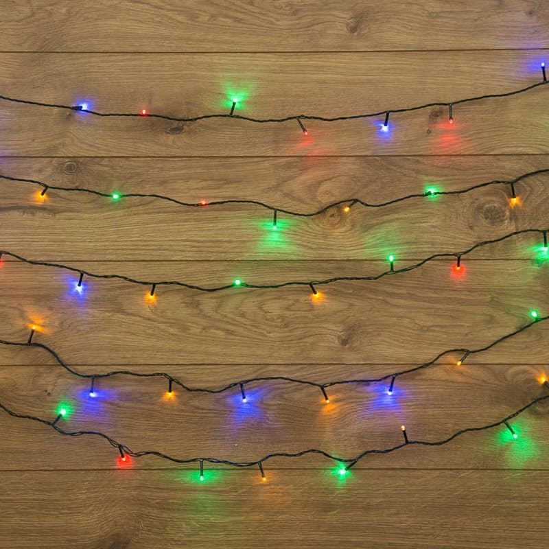 NEON-NIGHT Гирлянда "Твинкл Лайт" 4 м, темно-зеленый ПВХ, 25 LED, цвет мультиколор 303-019