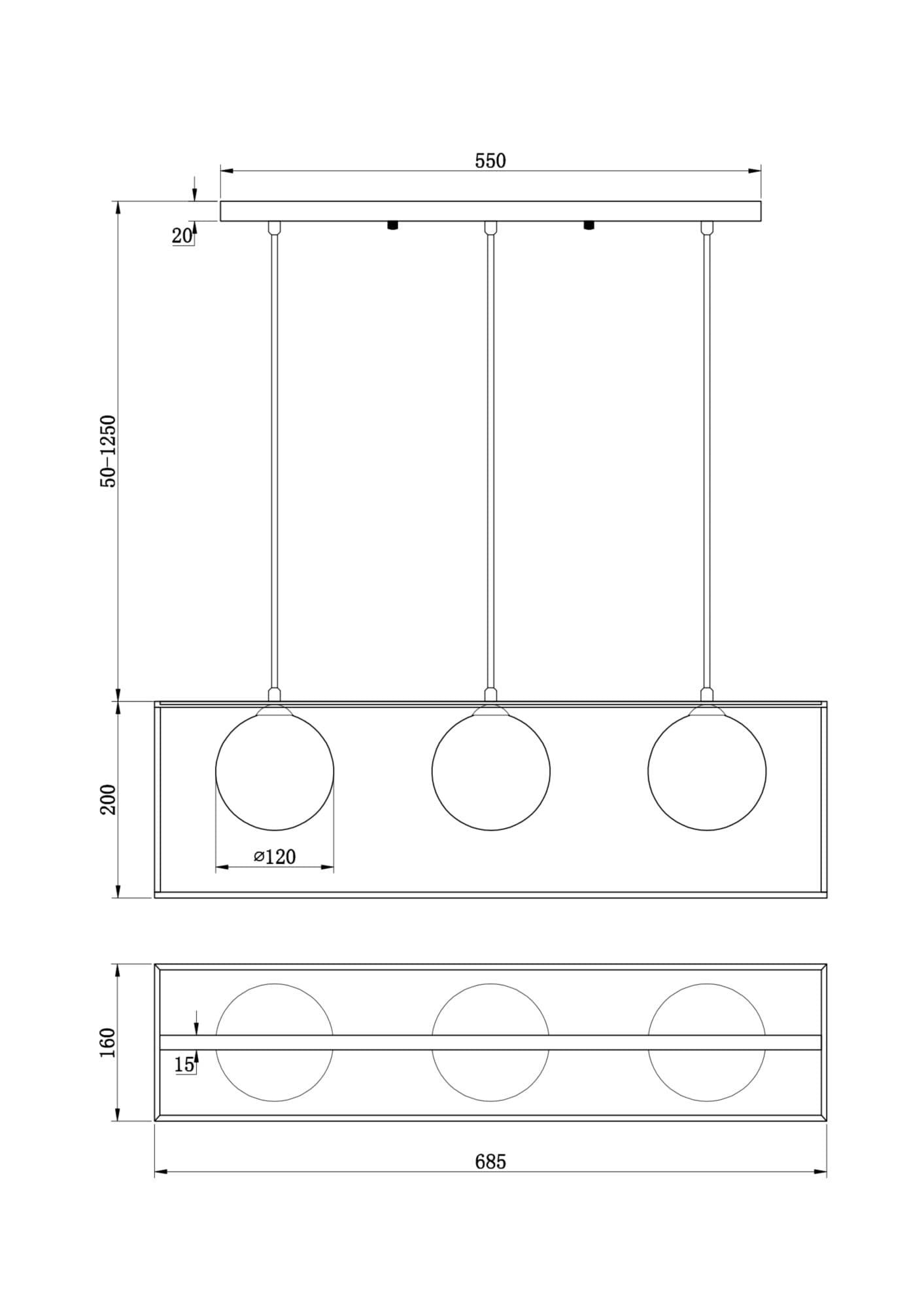 Freya Modern Trinity Золото Подвесной светильник FR5113PL-03G — миниатюра 2