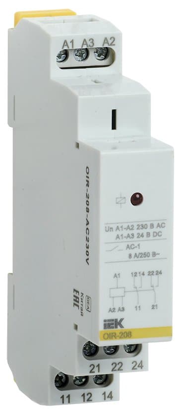 IEK ONI Промежуточное реле OIR 2 контакта (8А) 230 В AC
