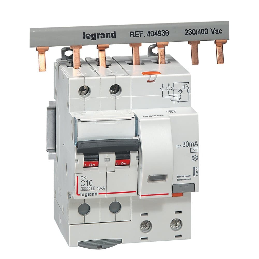 Legrand DX3 Автоматический выключатель дифференциального тока 2P 10А (С) 30MA-AC 4м 411157