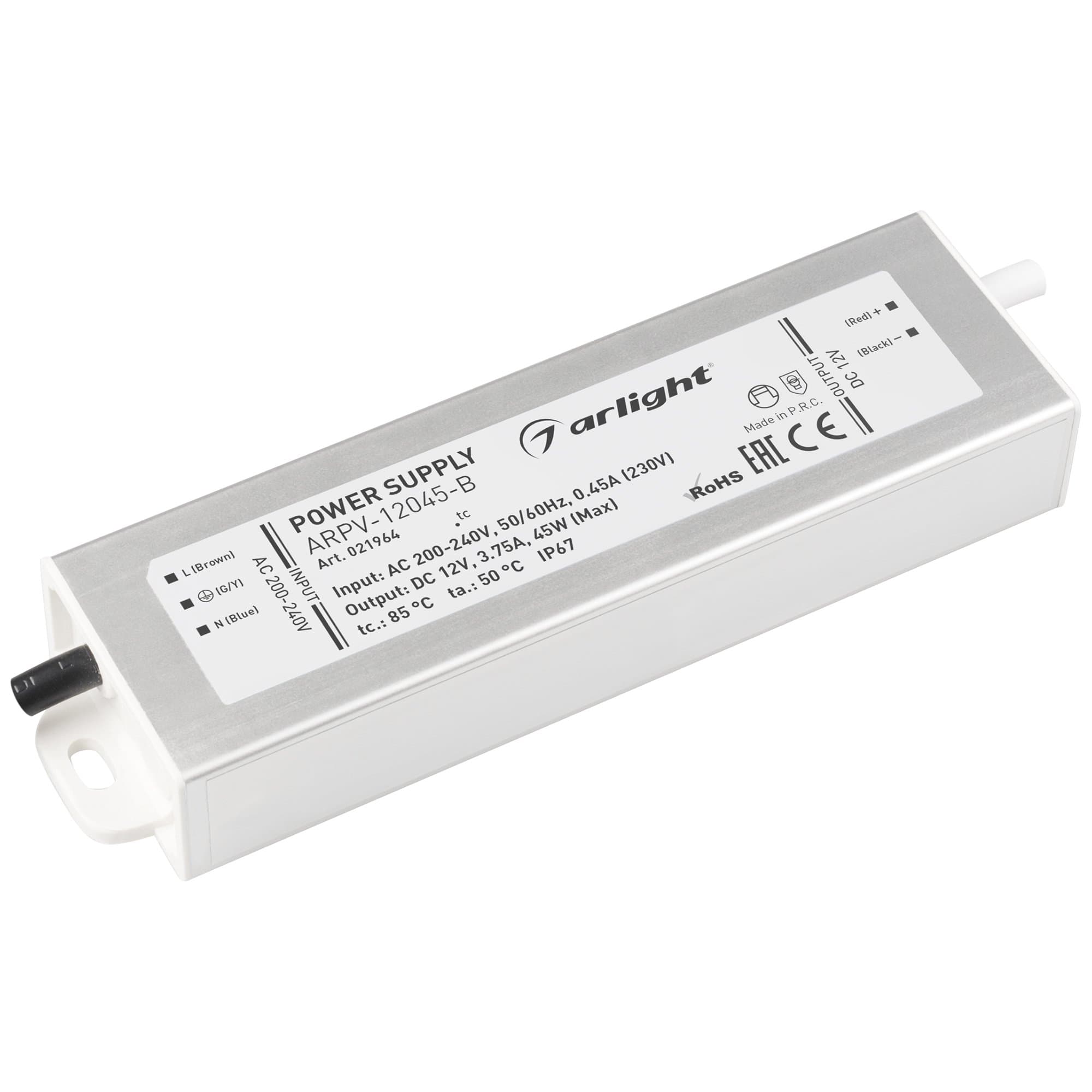 Arlight Блок питания ARPV-12045-B (12V, 3.8A, 45W) (IP67 Металл, 3 года) 021964
