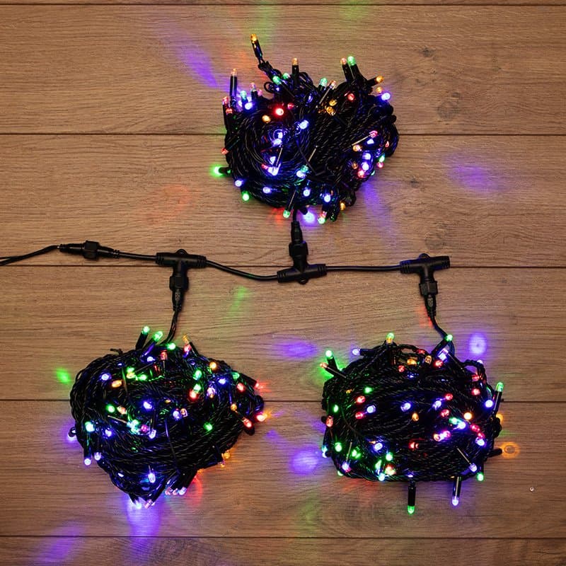 NEON-NIGHT Гирлянда "LED ClipLight" 24V, 3 нити по 20 м, свечение с динамикой, цвет диодов Мульти 323-309
