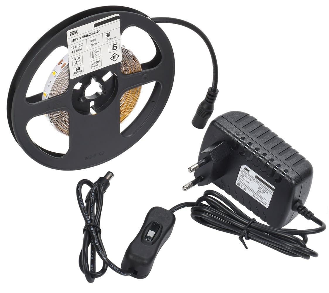 IEK Комплект DIY (2835W60-4,8-IP20-12В 5м + др. + выкл.)