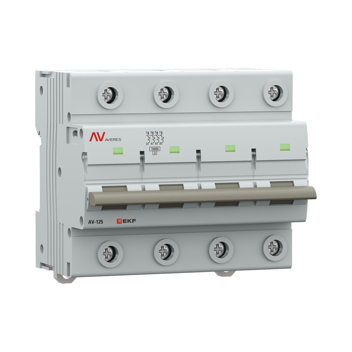 EKF Выключатель автоматический AV-125 4P 100A (D) 10kA AVERES — миниатюра 3