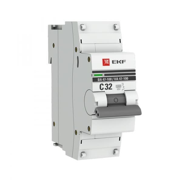 EKF PROxima ВА 47-100 Автоматический выключатель (С) 1P 32А 10kA mcb47100-1-32C-pro