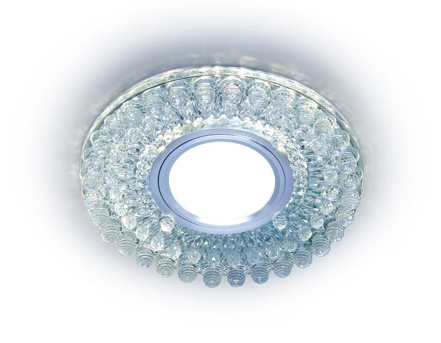 Ambrella Встраиваемый точечный светильник с LED подсветкой S376 CL прозрачный GU5.3+3W(LED COLD) D120*25