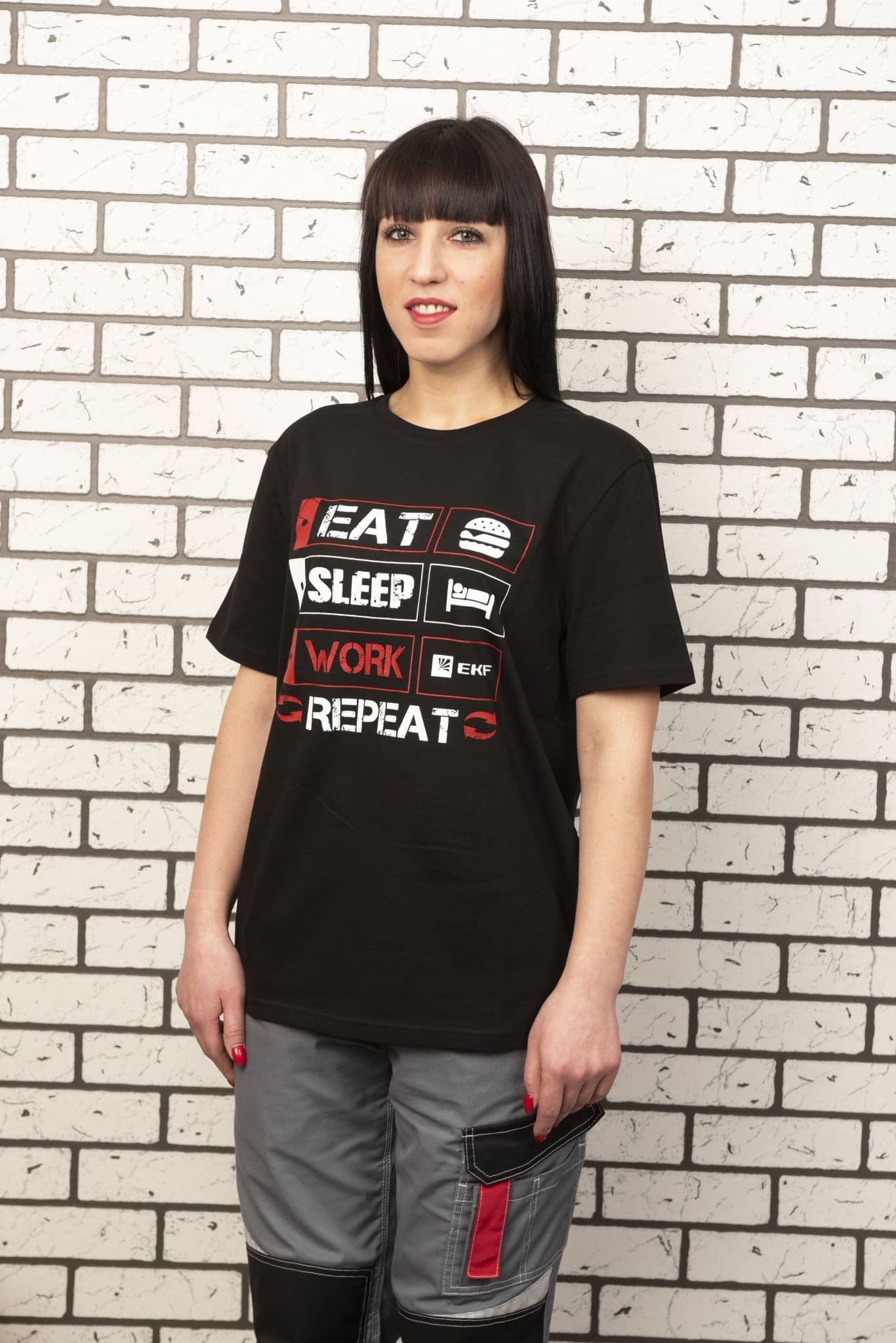 EKF Футболка черная EAT, SLEEP, WORK XXL — миниатюра 2