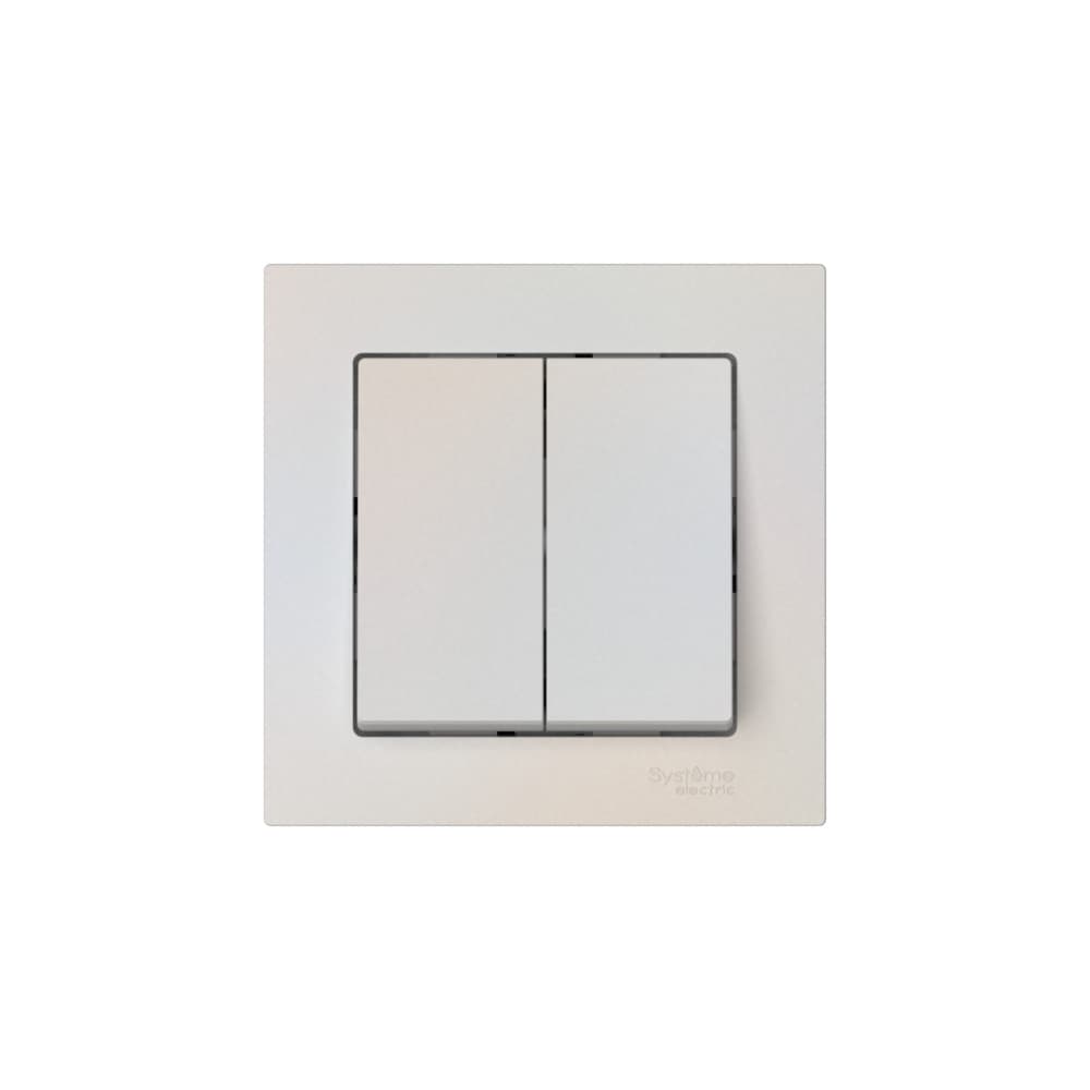 Systeme Electric AtlasDesign Жемчуг Выключатель 2-клавишный, сх.5, 10АХ, в сборе, быстрозажим. клем. — миниатюра 3