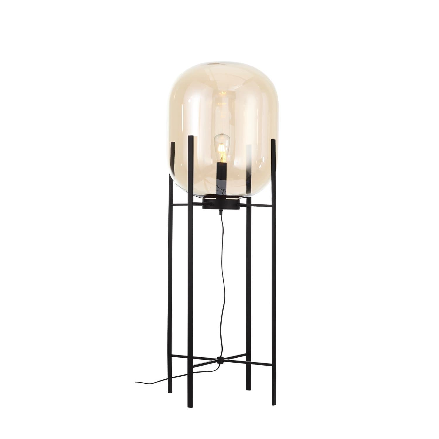 ST Luce SL1050.525.01 Торшер Черный/Коньячный E27 1*40W — миниатюра 1