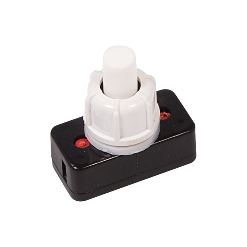 Выключатель-кнопка 250V 1А (2с) ON-OFF белый (для настольной лампы) Rexant 36-3010