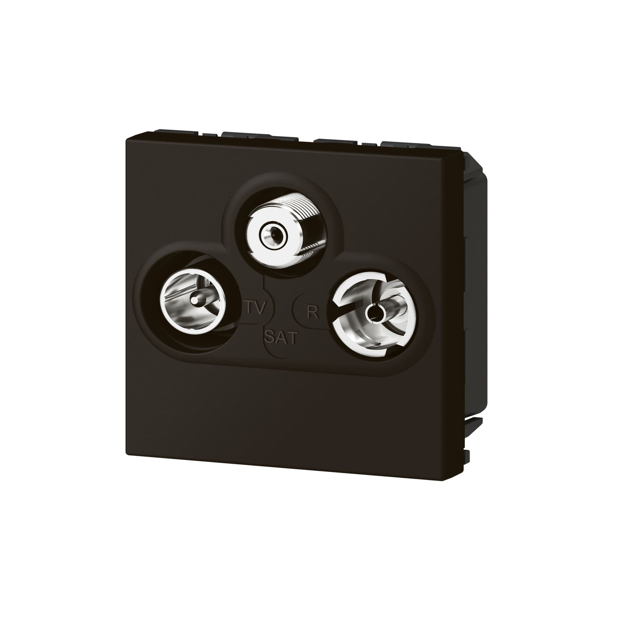 Legrand Mosaic Матовая черная Розетка TV/R/SAT, программа, 2 модуля 079186L — миниатюра 2