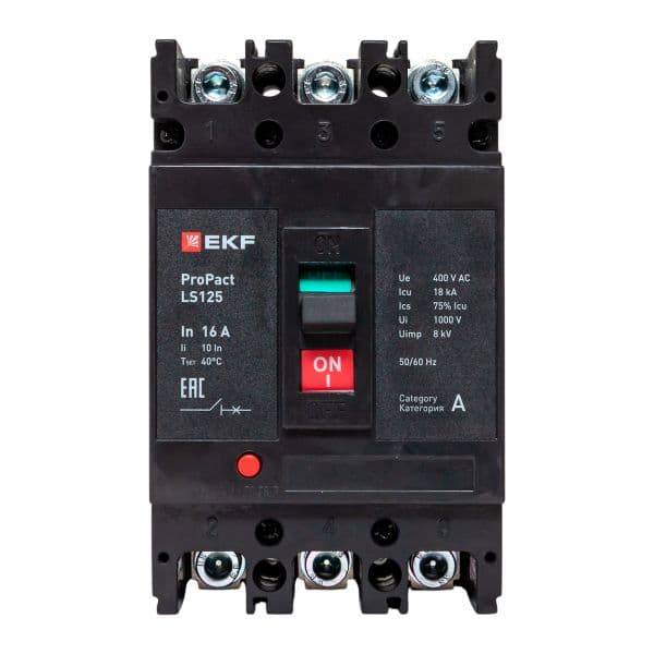 EKF Выключатель автоматический в литом корпусе ProPact LS125 16А 3P 18кА — миниатюра 7