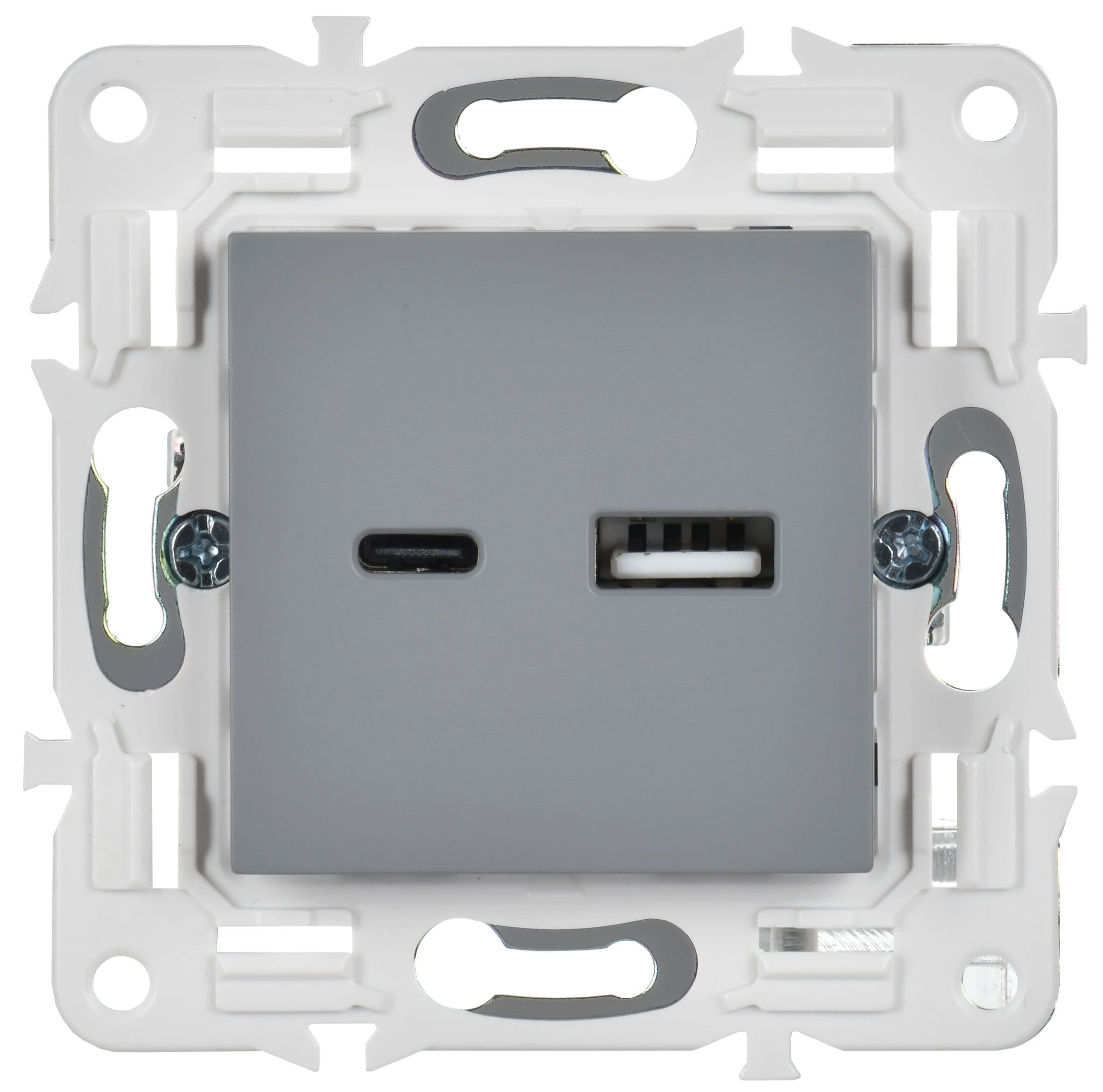 IEK SKANDY Серый Розетка USB A+C 3,1А SK-R14Gr — миниатюра 2