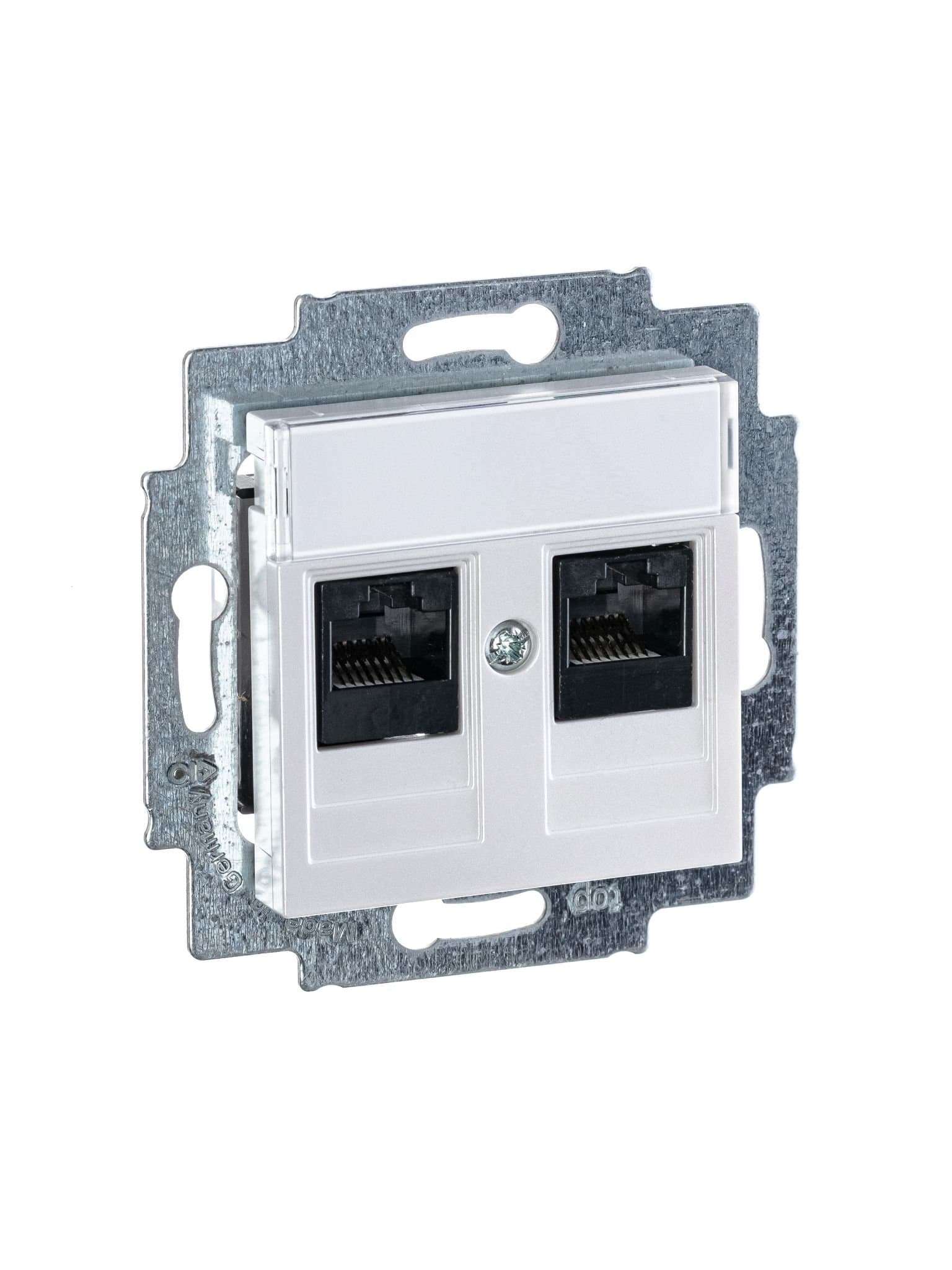 ABB EPJ Levit жемчуг / ледяной Розетка компьютерная, 2хRJ45 кат,5e, жемчуг 2CHH295118A6068 — миниатюра 4