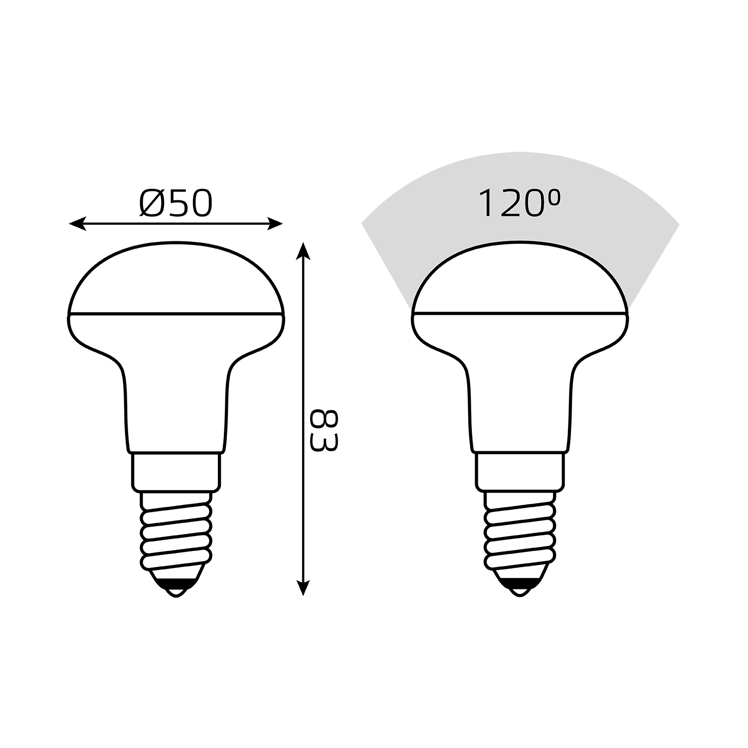 Gauss Лампа Elementary R50 6W 450lm 3000K Е14 LED 1/10/50 63116 — миниатюра 2