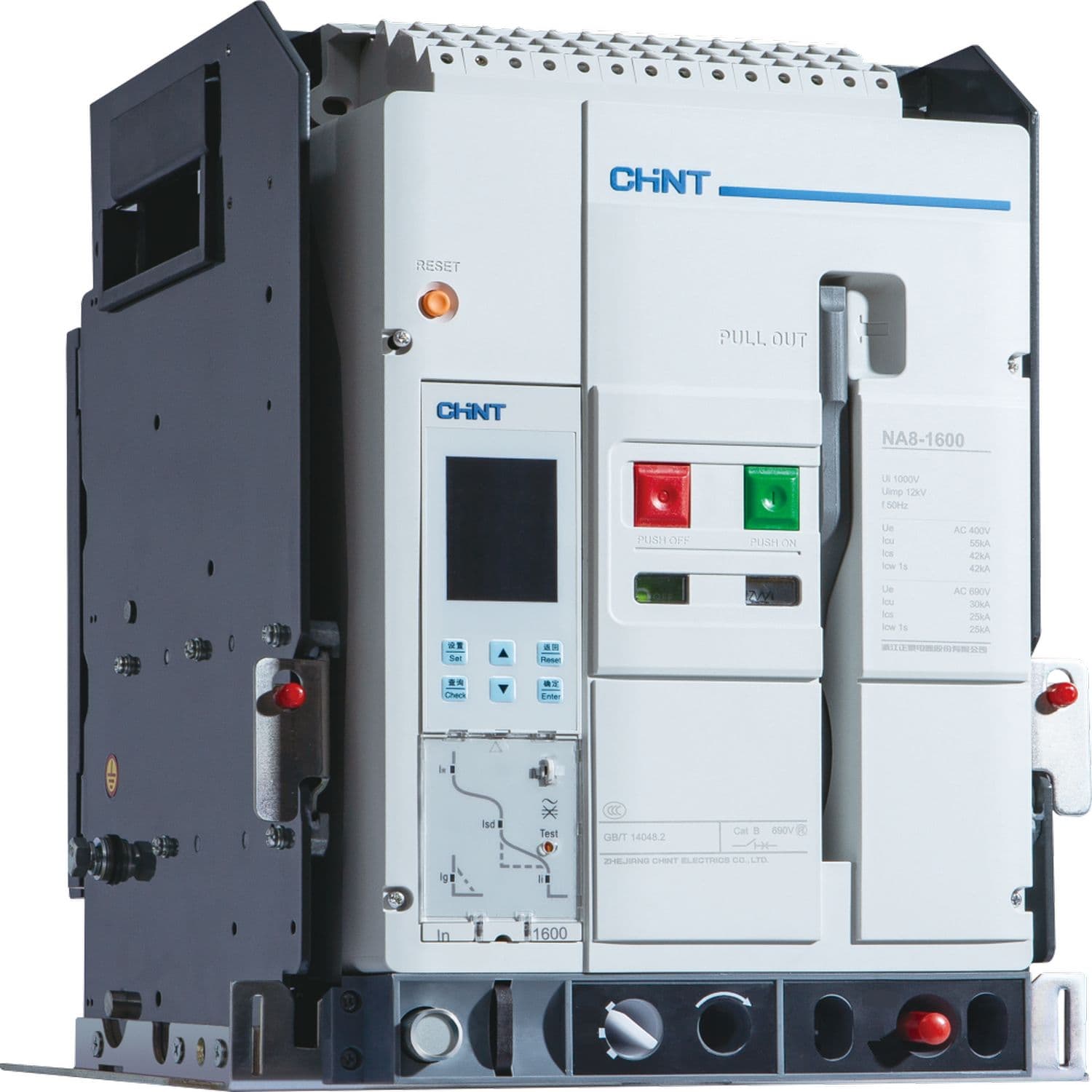 CHINT Воздушный авт. выкл. NA8-1600N-1250H/3P выкат.,1250А, 55кА, тип H, AC230В (R)