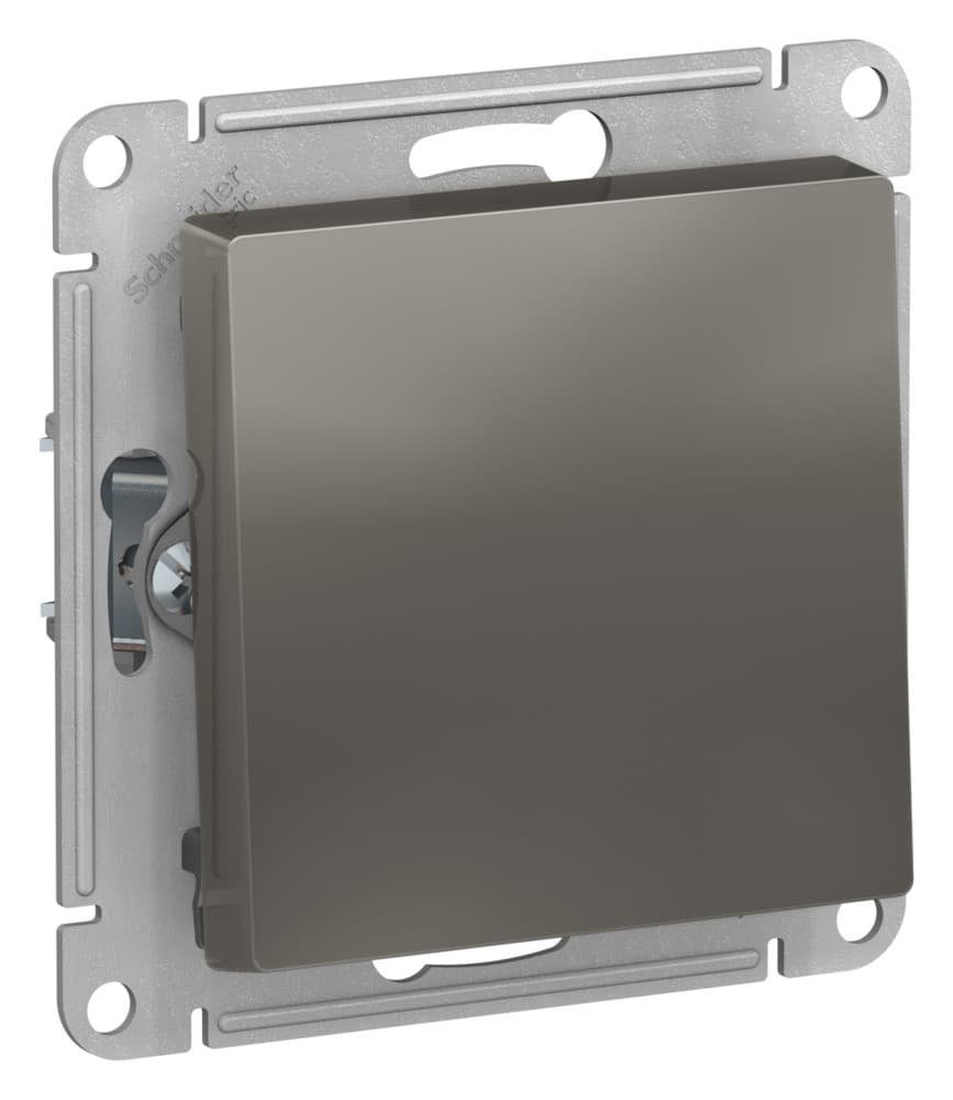 Systeme Electric AtlasDesign Сталь Выключатель 1-клавишный 2-полюсный, 10А, механизм