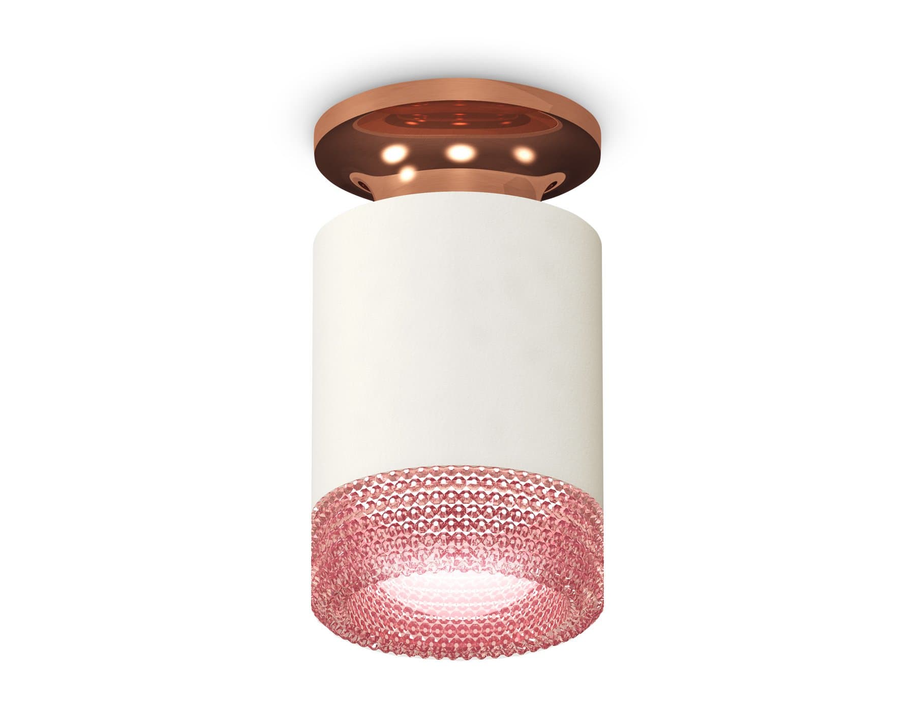 Ambrella Комплект накладного светильника XS6301202 SWH/PPG/PI белый песок/золото розовое полированное/розовы MR16 GU5.3 (N6906, C6301, N6152) — миниатюра 1