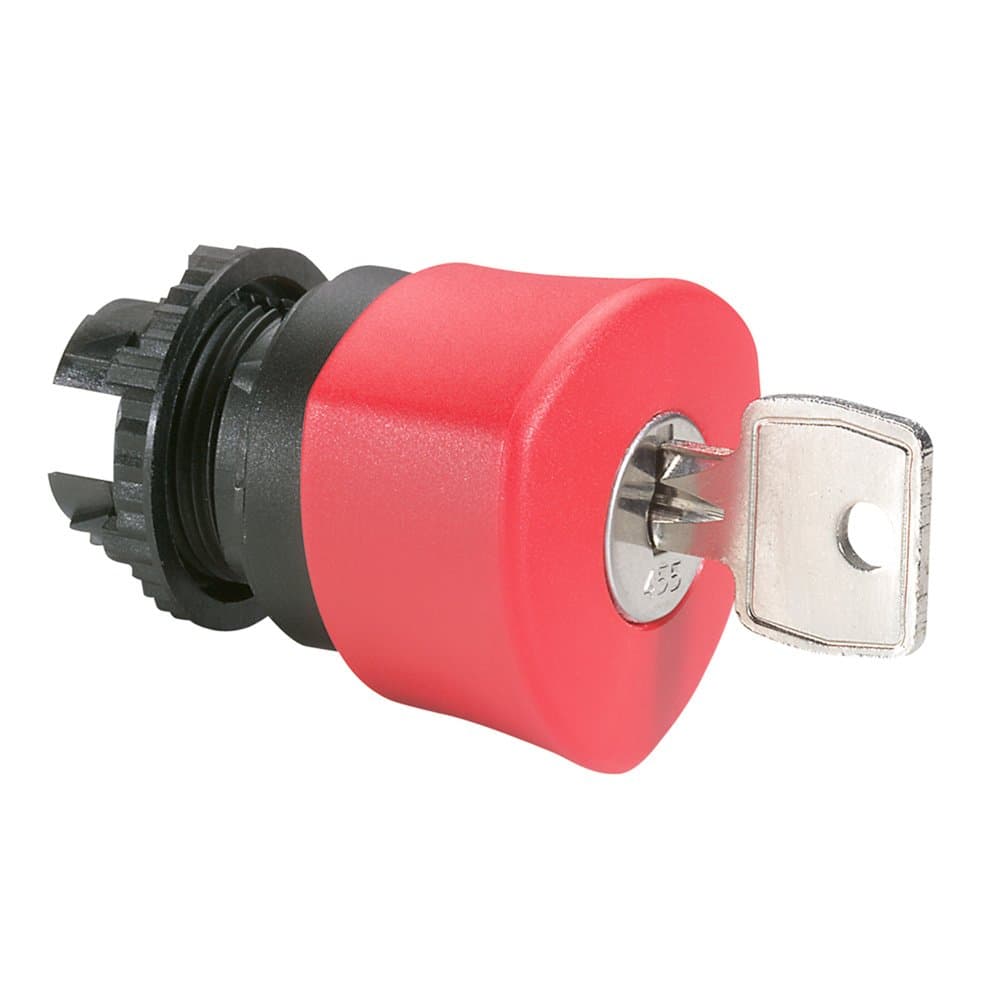 Legrand Osmoz Кнопка с грибовидным толкателем ∅ 40 с ключем № 455 для экстр. отключения без подсв. красный 023891 — миниатюра 1