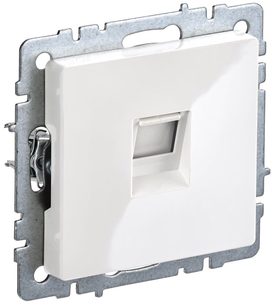 IEK BRITE BASE Белый Розетка комп RJ45 кат.5E РК10-БрБ
