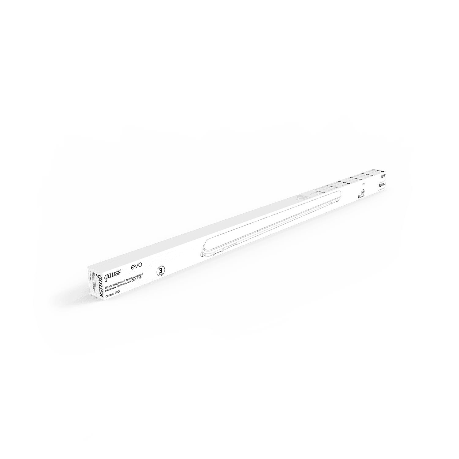 Gauss Светильник линейный СПП-176 EVO 48W 5280lm 6500K 200-240V IP65 1500*76*66мм LED 864425348 — миниатюра 3