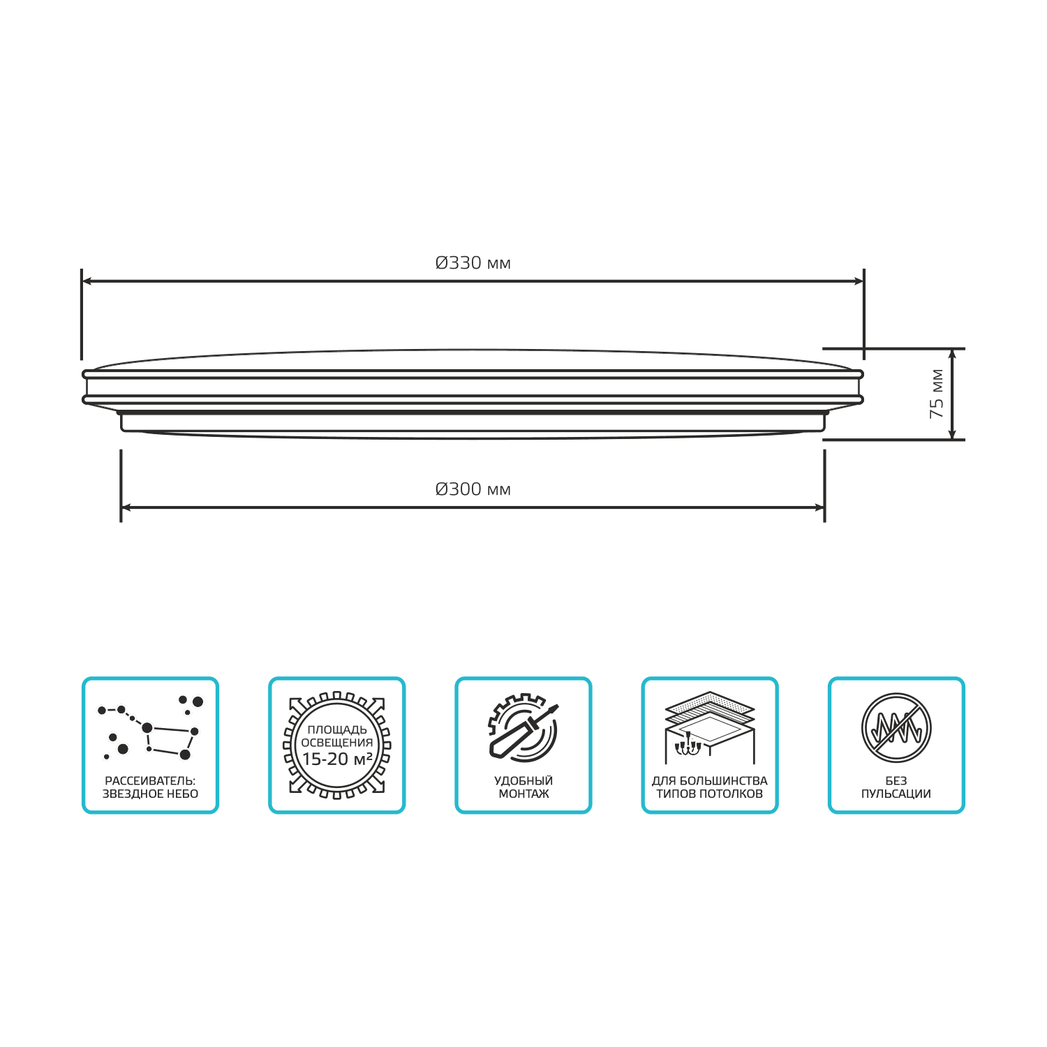 Gauss Светильник Basic Space Line НПС 24W 2050lm 4000K  220-240V IP20 330*75 LED 1/20 995440224 — миниатюра 3