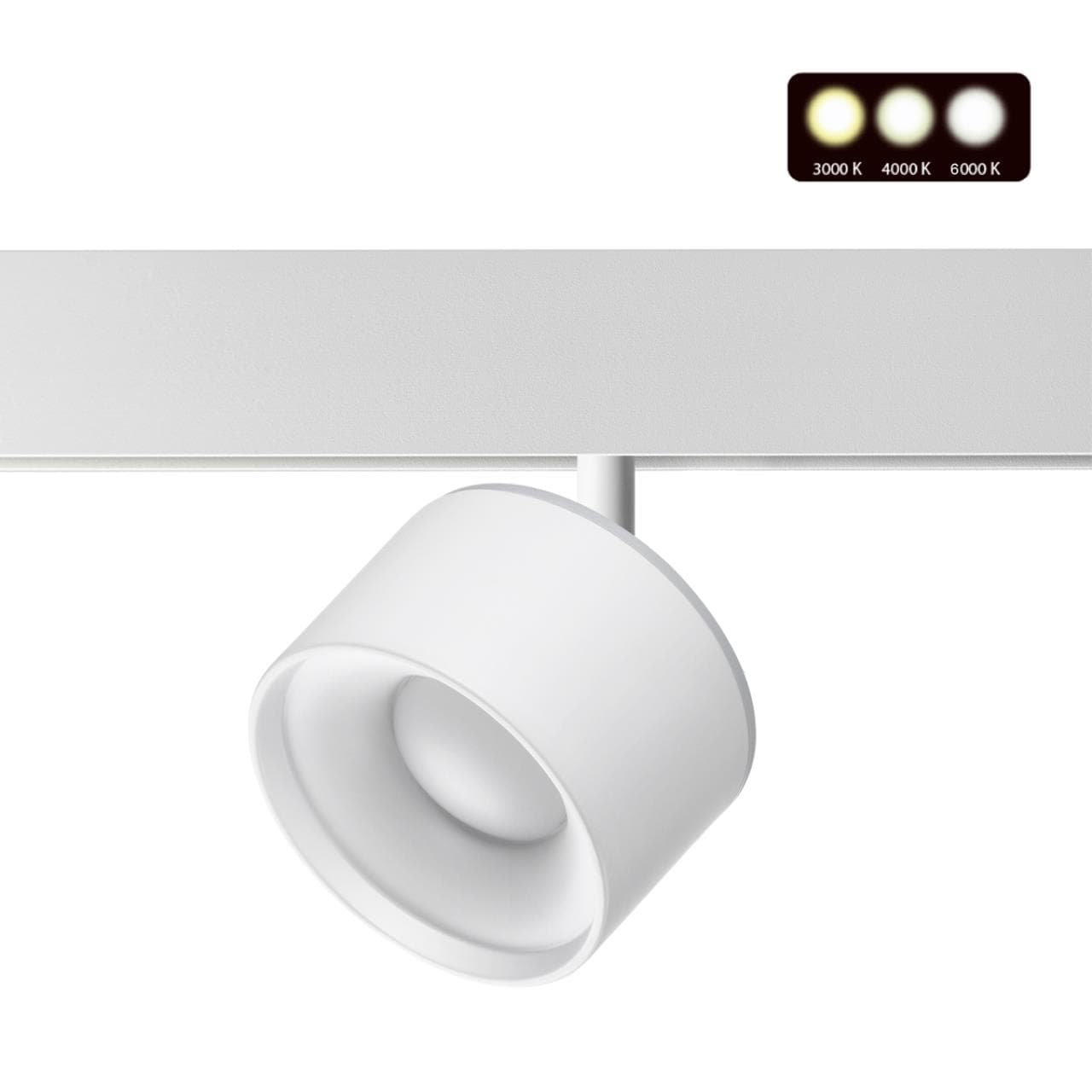 Novotech 358979 SHINO NT22 белый Трековый светильник для низковольного шинопровода с переключ. цв. температуры IP20 LED 3000К\4000К\6000К 12W вниз + 3