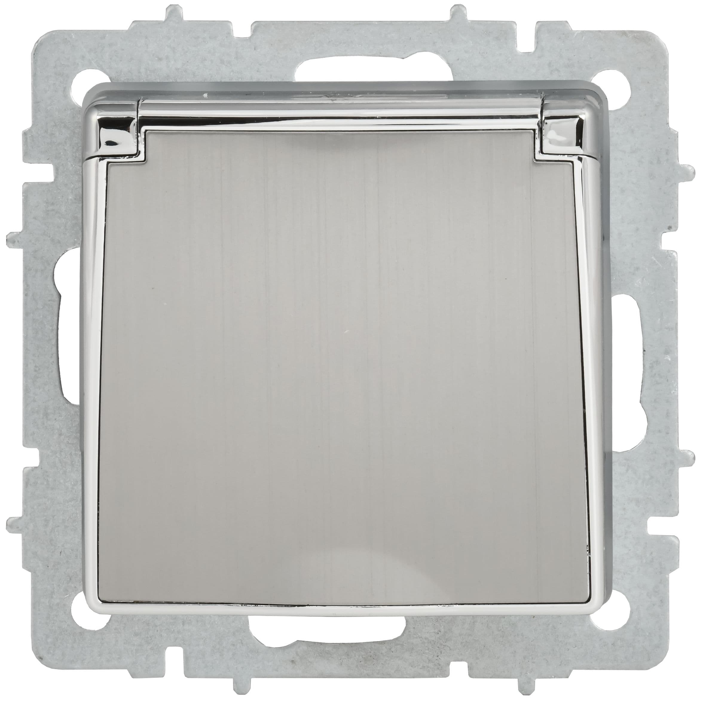 IEK BRITE Металл Хром/никель Роз с з/к/ш с кр 16А IP44 РСбш10-3-44-БрГН — миниатюра 2