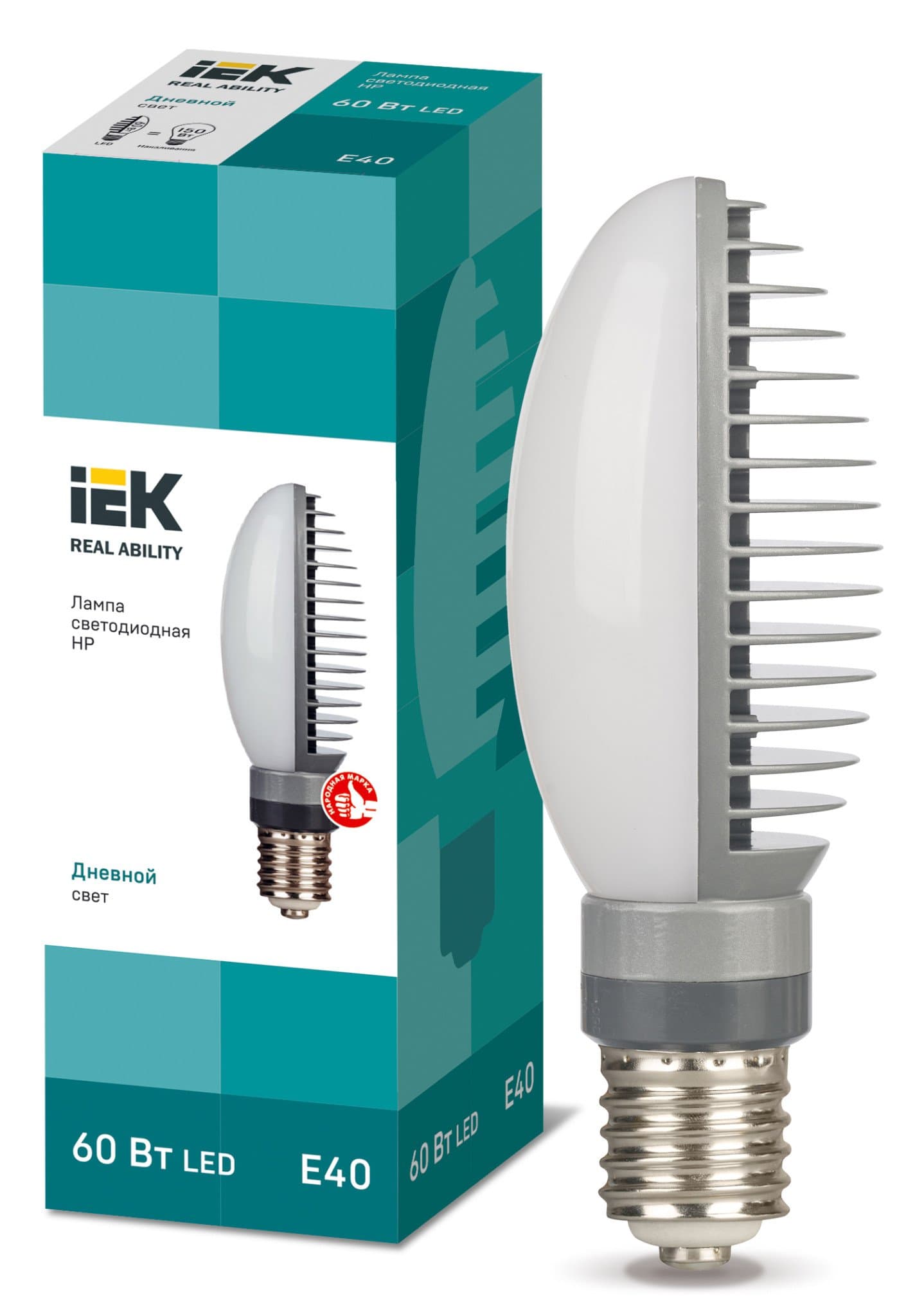 Лампа LED HP 60Вт 120град 230В 5000К E40 пов. цоколь IEK