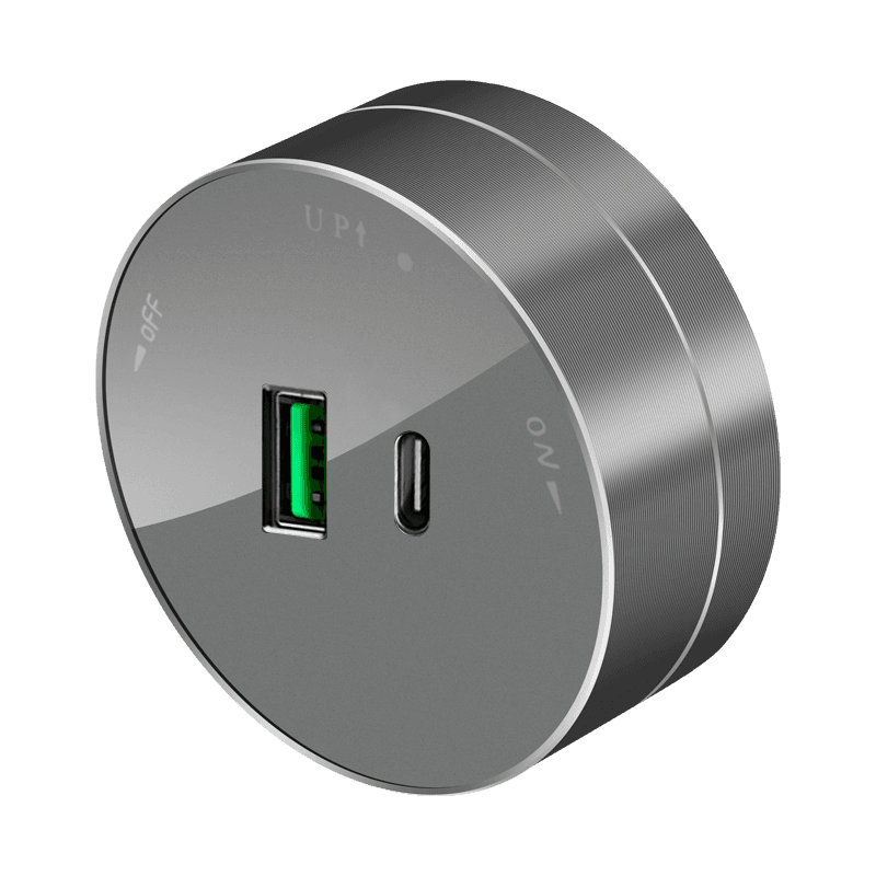 Systeme Electric MultiTrack Графит Розетка 2хUSB (тип А+С) 18Вт, 5В/3А