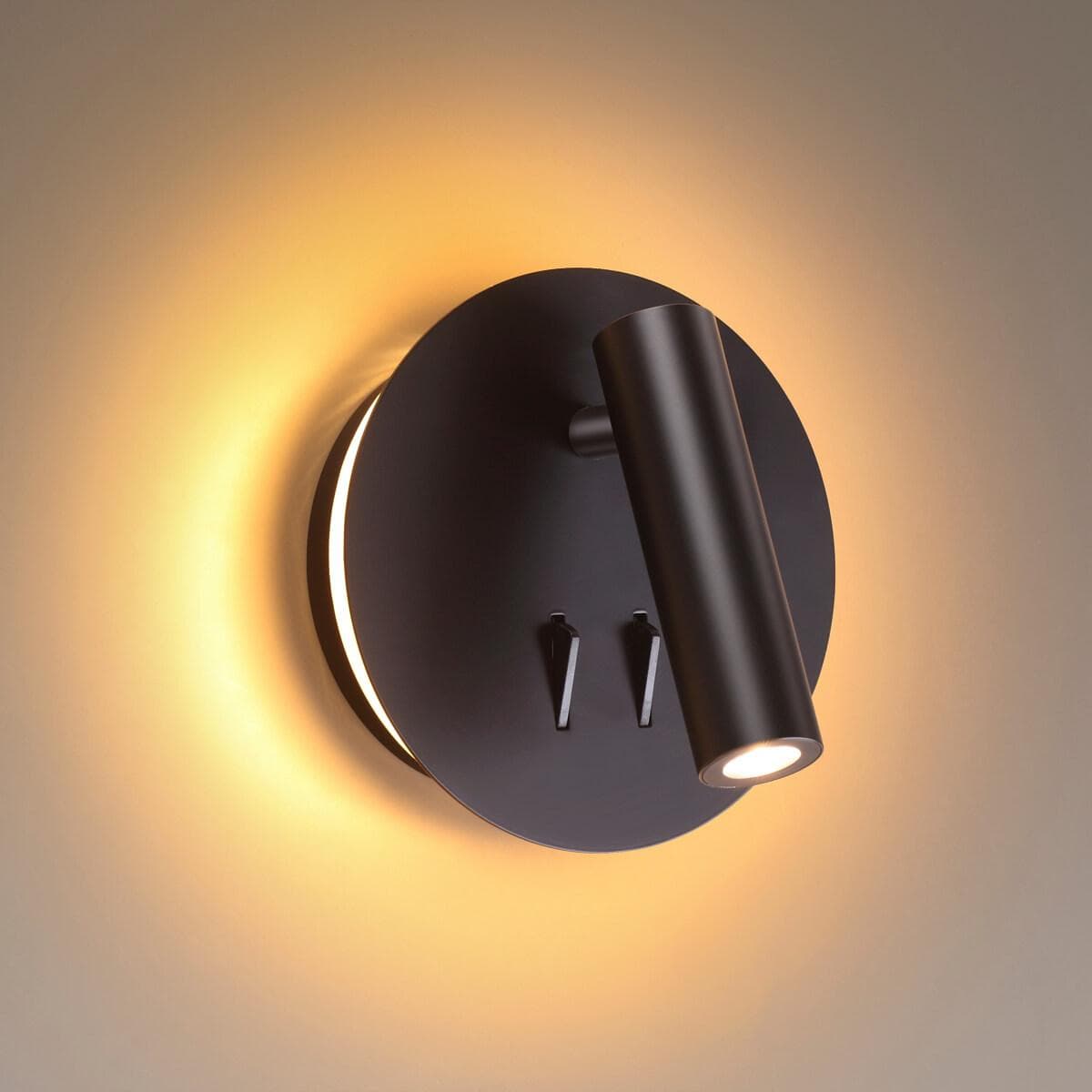 Odeon Light 3911/9WL ODL20 243 черный/металл Наст-й свет-к с лампой д/чтения с выкл LED 9W 3000K 220V BEAM — миниатюра 3