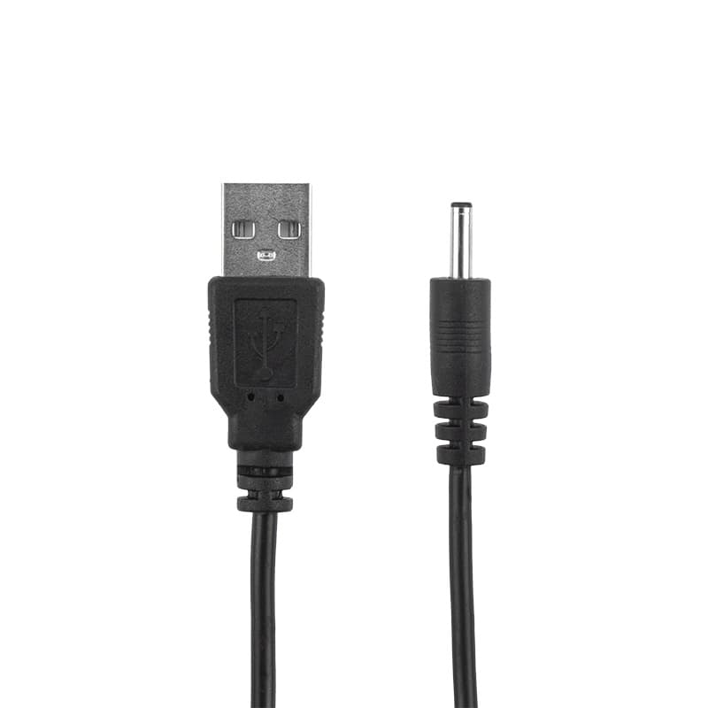 Кабель USB штекер - DC разъем питание 1,4х3,4 мм, спираль 1,5 метра Rexant 18-0235