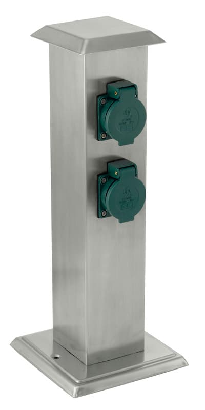 Eglo 90748 Уличный блок штекерных розеток PARK 4, H400, max. 3,68 кВт, нерж. сталь