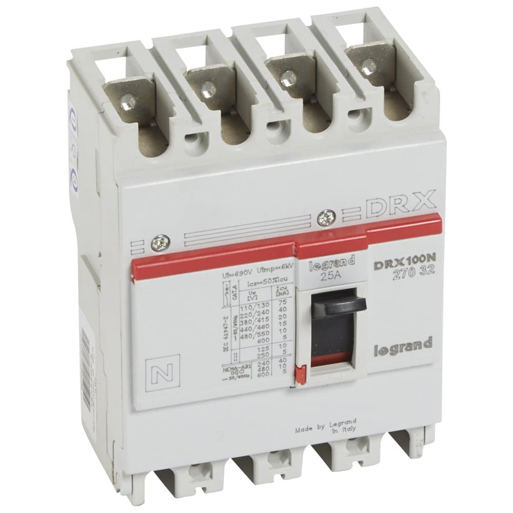 Legrand DRX125 термомагнитный 25A 4П 20KA 027032