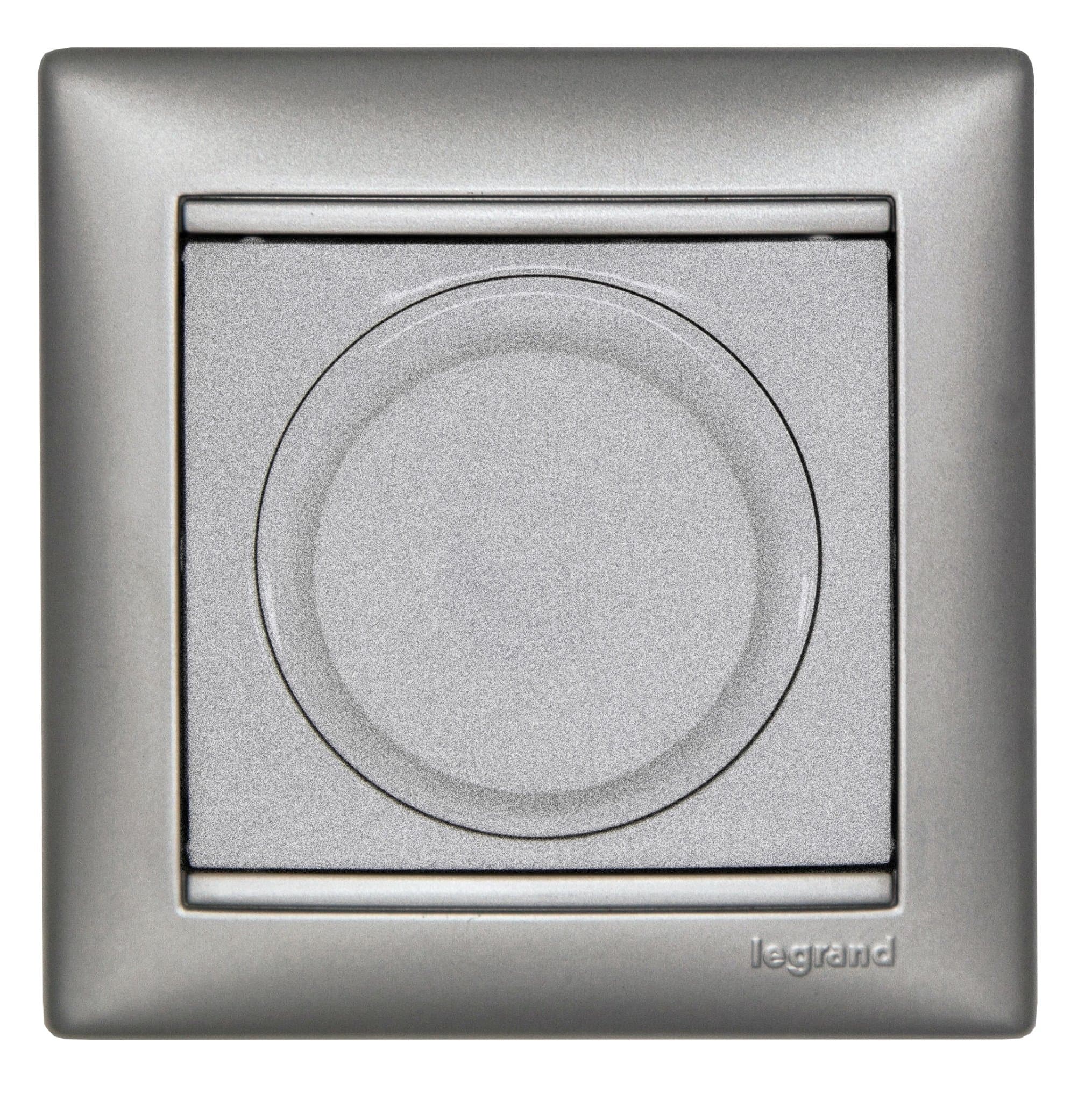 Legrand Valena Classic Алюминий Светорегулятор поворотный универсальный 2-проводный 5-300 Вт 770263
