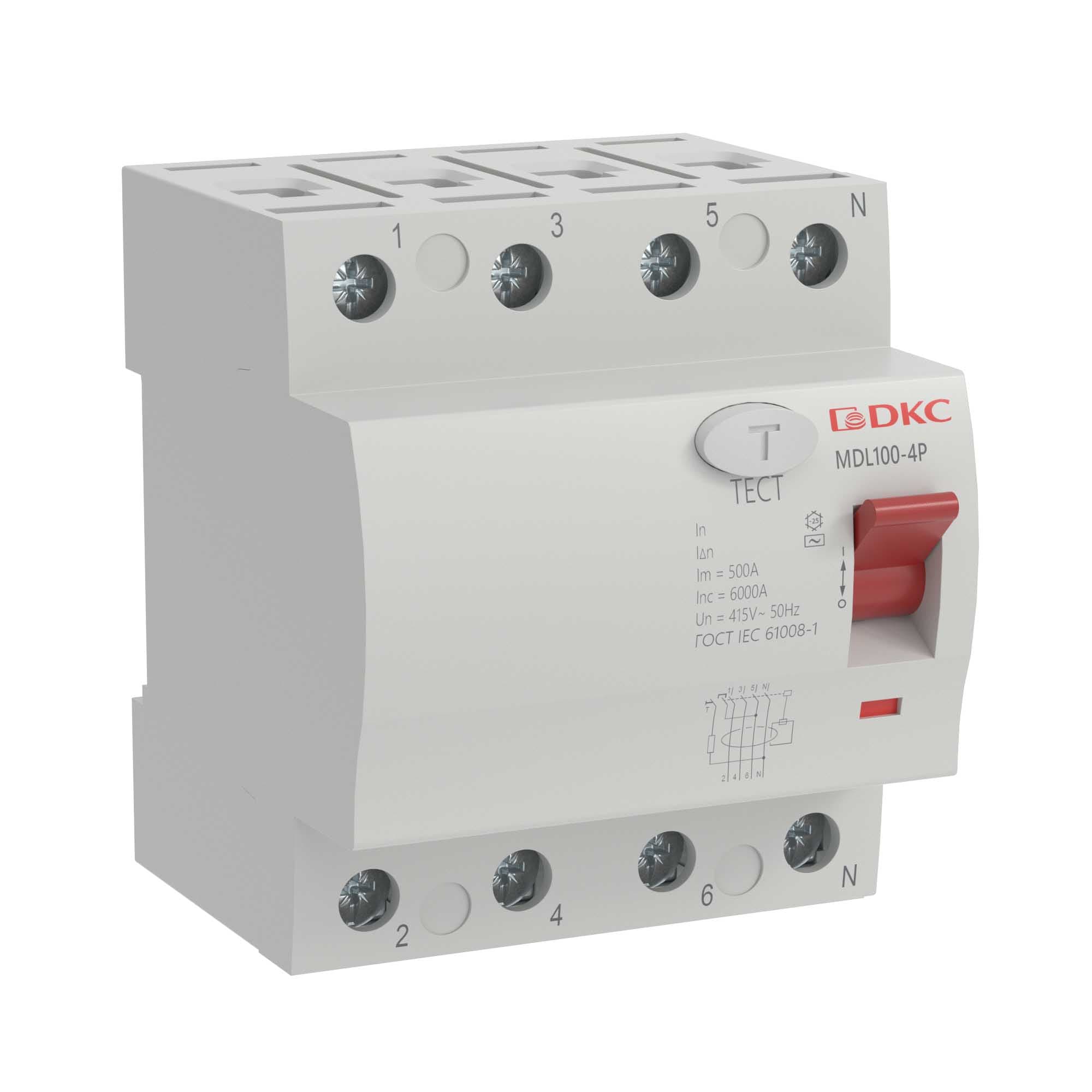 DKC YON pro Устройство защитного отключения УЗО ВДТ MAX MDL100, 4P, 300mA, 40A,тип АС