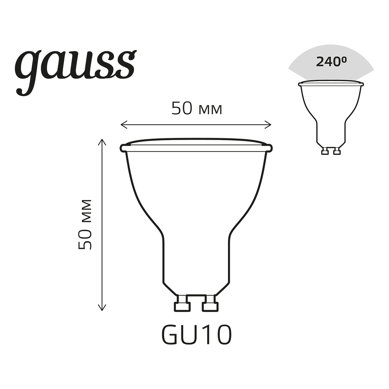 Gauss Лампа MR16 6W GU10 RGBW+димирование LED 101106406 — миниатюра 2