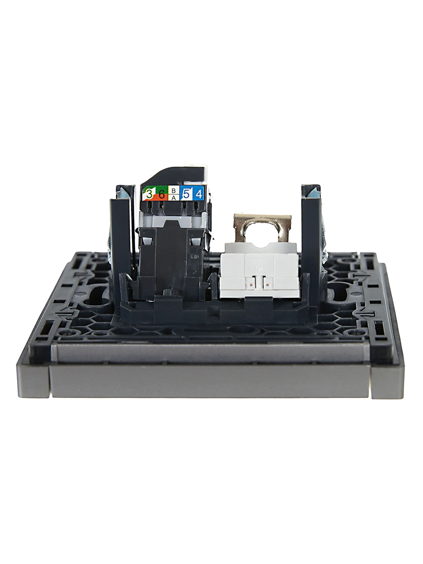 IEK FORTE&PIANO Сталь Розетка двойная RJ11+RJ45 кат.5E FP535 — миниатюра 5