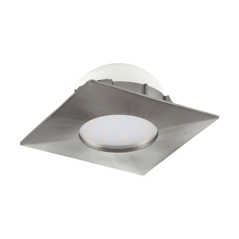 Eglo Светильник LED встраиваемый PINEDA, 1х6W(LED), 78х78, пластик, никель матовый 95799
